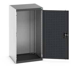 cubio cupboard with perfo doors. WxDxH: 650x650x1200mm. RAL 7035/5010 or selected Bott Cubio Empty Heavy Duty Tool Cupboard Housing